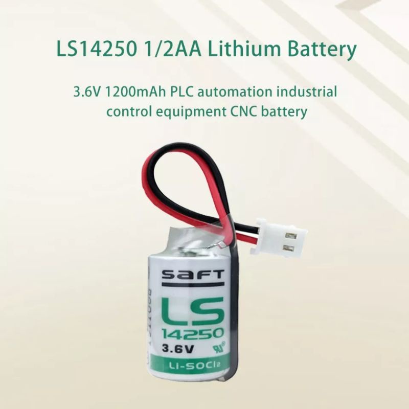 saft-ls14250-1-2aa-tl-5902-14250-lisocl2-1200mah-แบตเตอรี่ลิเธียมสำหรับ-plc-หลักแบตเตอรี่แห้งพร้อมปลั๊ก