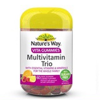 Natures Way Vita Gummie Multivitamin trio sugar free 60 เม็ด มัลติวิตามิน ชูก้าฟรี ไวต้ากัมมี่ ทรีโอ เยลลี่วิตามินรวม