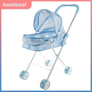 ™™[koolsoobdMY] ABS Plastic Doll Stroller (Iron Support Frame) Baby Doll Carriage, Pretend Play Toy for Toddlers Little