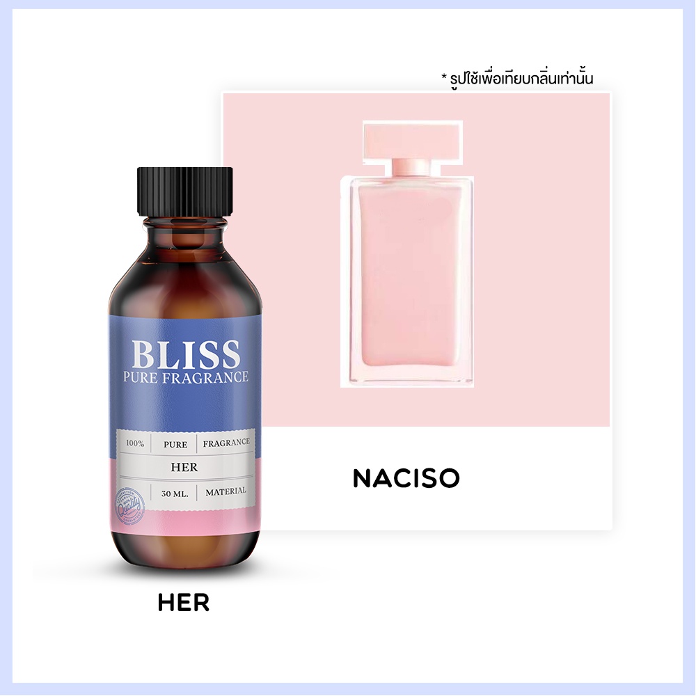 ภาพหน้าปกสินค้าหัวน้ำหอม  กลิ่น HER (Naciso) (30 ml) BLISS - หัวเชื้อน้ำหอม หัวน้ำหอมผู้หญิง