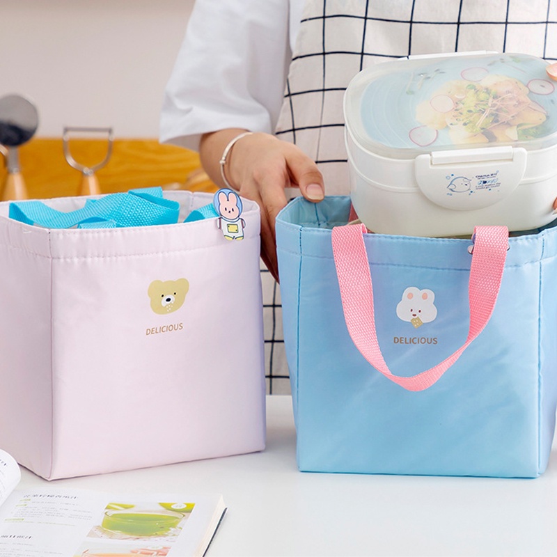 กระเป๋าใส่กล่องอาหารกลางวัน-สีมาการอง-กันน้ํา-ทนทาน-ใช้งานได้จริง