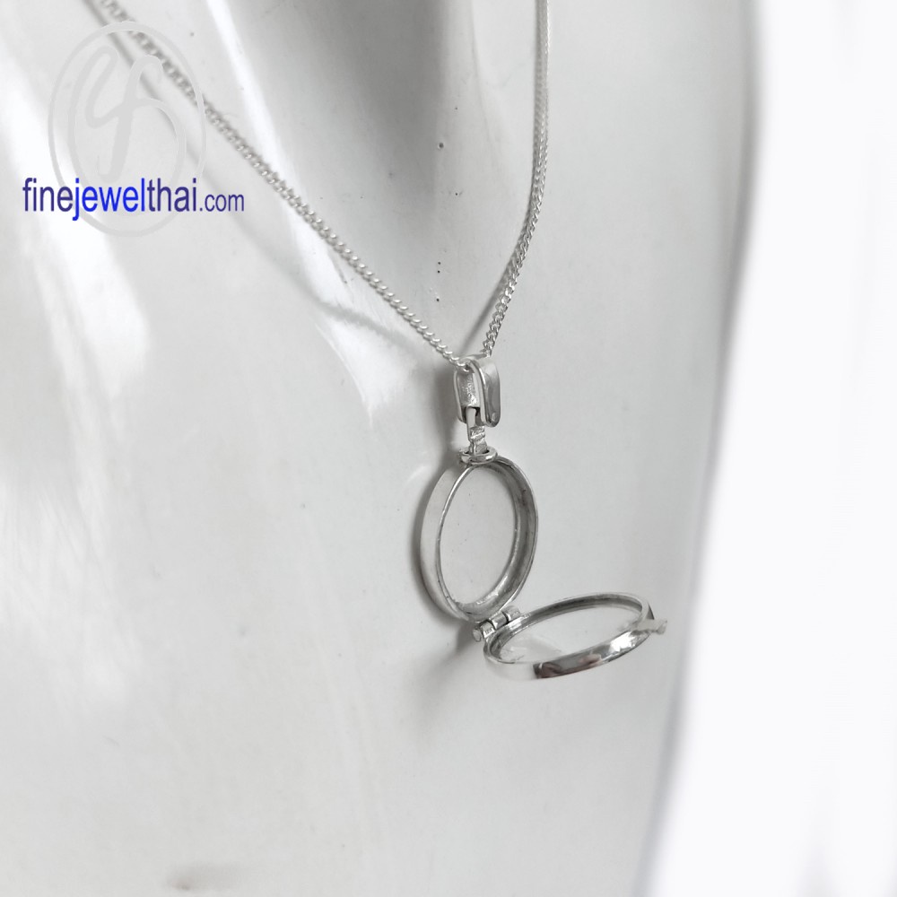 finejewelthai-ล็อกเก็ตทรงกลม-ล็อกเก็ตเงินแท้-ล็อกเก็ตใส่ของ-locket-silver-pendant-p118200