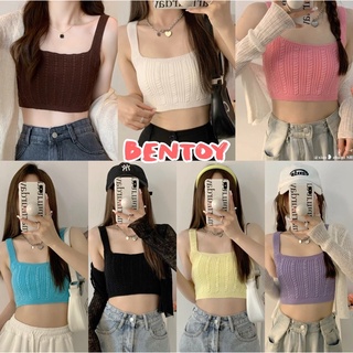 Bentoy(6603/44125)เสื้อครอปสายเดี่ยวไหมพรม สีซัมเมอร์น่ารัก แมทช์ง่าย ผ้านิ่มผ้ายืดใส่สบาย