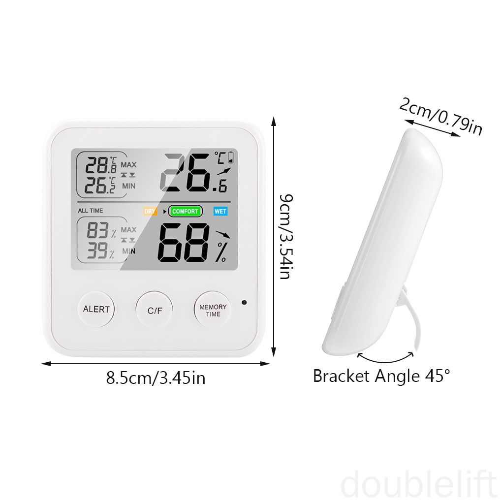 เครื่องวัดอุณหภูมิความชื้นดิจิตอลในร่มสําหรับห้องพัก