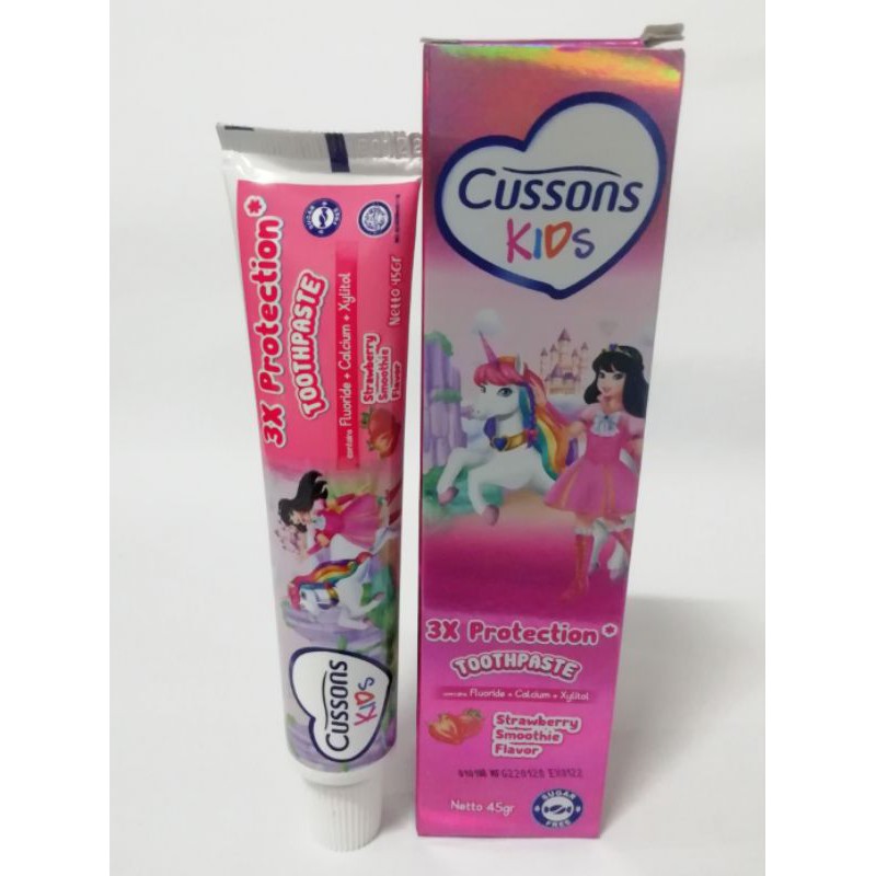 ยาสีฟัน-เด็กนำเข้า-cussons-kids-3x-protection-ขนาด-45-กรัม-สินค้านำเข้า
