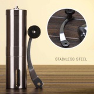 เครื่องบดเมล็ดกาแฟ สแตนเลส แบบมือหมุน Stainless Steel hand Coffee Grinder (Silver)