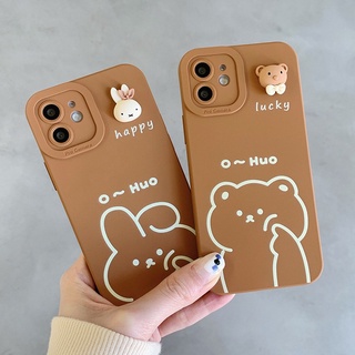 Compatible For Reno 10 Pro+ OPPO A98 A58 A38 A18 A78 A17 A17K A74 A95 A96 A76 A16 A54 A15 A53 A52 A92 A91 A93 A31 A5 A9 2020 A7 A12 A5S F11 F9 เคสซิลิโคน ลายการ์ตูนหมี และกระต่าย สําหรับ