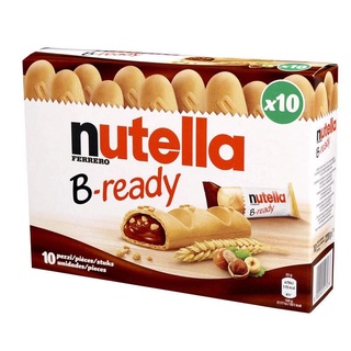 (B 10) Nutella B-ready 10 นูเทลล่าเวเฟอร์สอดใส้ช็อคโกแลต กล่อง10ชิ้น