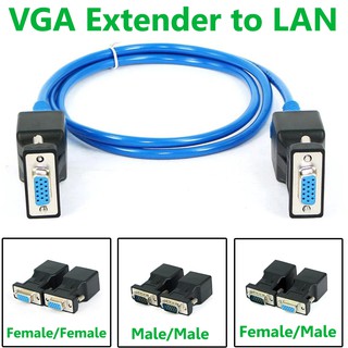 ตัวแปลง สายแลนให้เป็น VGA 15Pin 1 Pair ( VGA to RJ45 ) VGA Extender CAT5 CAT6 Up to 20M Network Cable Adapter