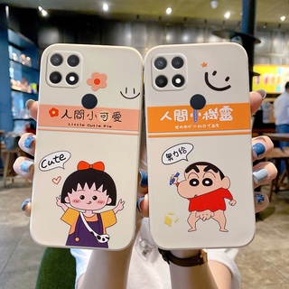 Sakura Momoko Crayon Shin-chan cartoon 🔥 เคส OPPO A15 A15S A53 2020 A5 A3S A12 A7 A5S เคส OPPO F9 F9PRO A9 2020 A5 2020 เคส OPPO A55 A59 F1S A57 A72 A31 2020 A8 A83  R9 R9S R11 R11S Soft case phone เคสโทรศัพท์ขอบตรงลายดอกไม้ย้อนยุค