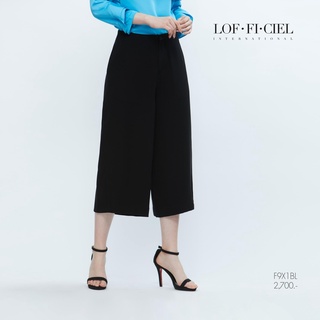 Lofficiel กางเกงขาวยาว กาง﻿เ﻿กงผู้หญิง  Pants : กางเกงขายาว ขาบานสีดำ (F9X1BL)