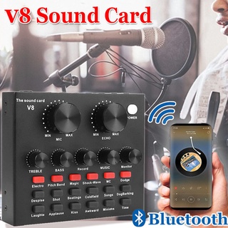 ภาพหน้าปกสินค้า⚡️พร้อมส่ง⚡️ซาว์นการ์ดแปลงสัญญาณเสียง V8 การ์ดเสียง Live Stream audio Audio Sound Card (Bluetooth)V8 BT USB Webcast ที่เกี่ยวข้อง