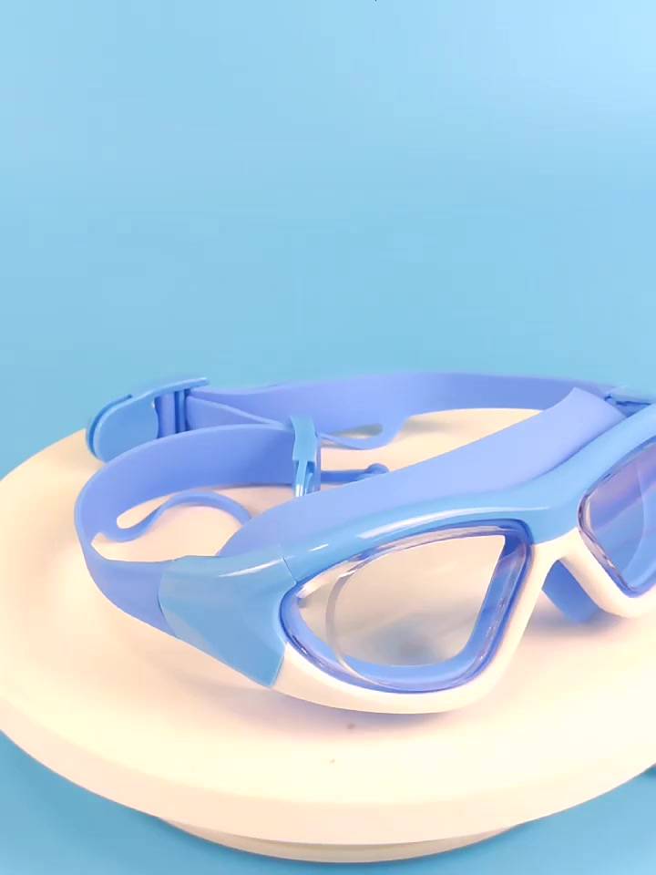 แว่นตาว่ายน้ำเด็ก-พร้อมที่อุดหู-แว่นว่ายน้ำเด็กป้องกันแสงแดด-uv-ไม่เป็นฝ้า-แว่นตาเด็ก-ปรับระดับได้-แว่นกันน