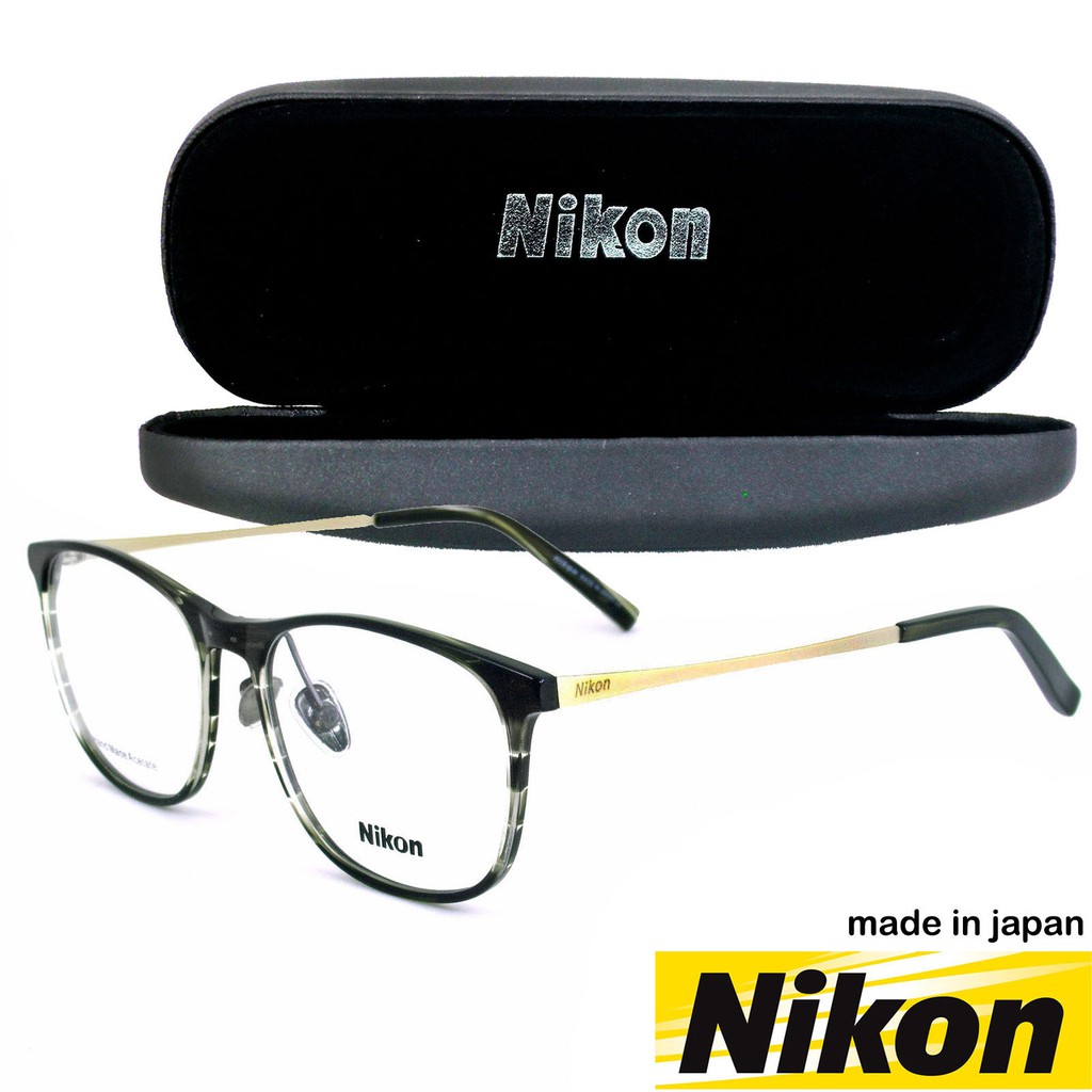 nikon-แว่นตารุ่น-6517-c-2-สีเทาขาทอง-กรอบแว่นตา-กรอบเต็ม-ขาข้อต่อ-วัสดุ-พลาสติก-พีซี-เกรด-เอ-สำหรับตัดเลนส์