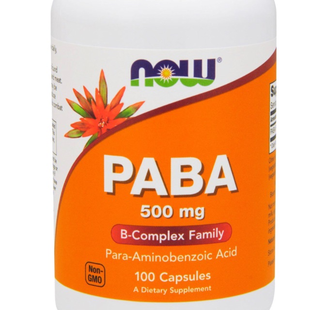 พร้อมส่งยี่ห้อ Now วิตามินพาบา, PABA (Para-Aminobenzoic Acid) 500 ...