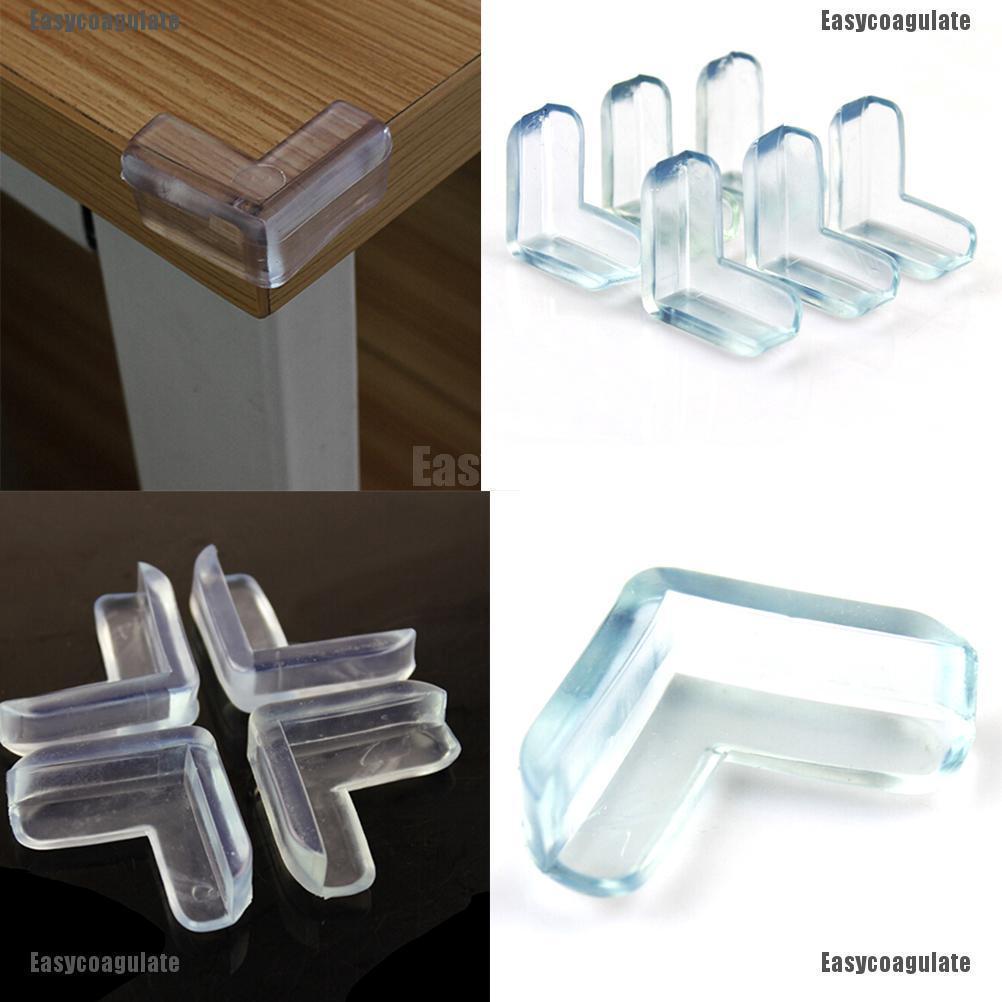 EasyCoagulate 4pcs Clear Table Desk Corner Edge Guard Cushion Baby Safety Bumper Protector1s