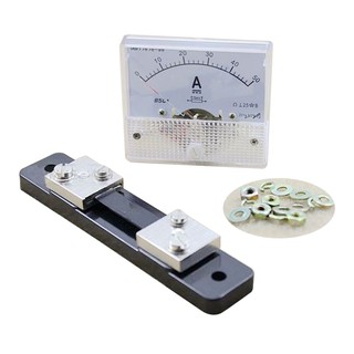 Dc 0-50 A แผงแอมป์มิเตอร์แอมมิเตอร์แบบอะนาล็อก + 75 Mv Shuntตัวต้านทาน