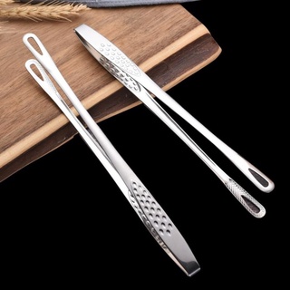 Gold Silver 304 Stainless Steel Food Tongs Long Handle Non-Slip Barbecue Tongs Steak Tongs Kitchen