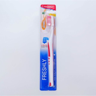 [แพ็ค 12 ด้าม]  แปรงสีฟัน Freshly ขนนุ่ม คละแบบ