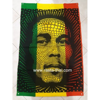 RASTA FLAG ธงราสต้าขนาดใหญ่ 30 x 45 นิ้ว หน้า BOB MARLEY ใช้ตกแต่งสถานที่สไตล์ราสต้า