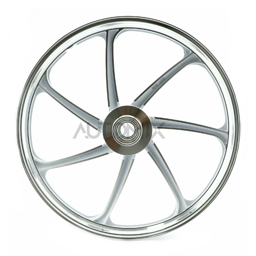 yusta-ล้อแม็ก-7ก้าน-honda-wave-125-r-สีขาวปัดเงา-หน้า-หลัง-2ล้อ-อะไหล่-อุปกรณ์ตกแต่งรถ-จักรยานยนต์-มอเตอร์ไซค์-t0074
