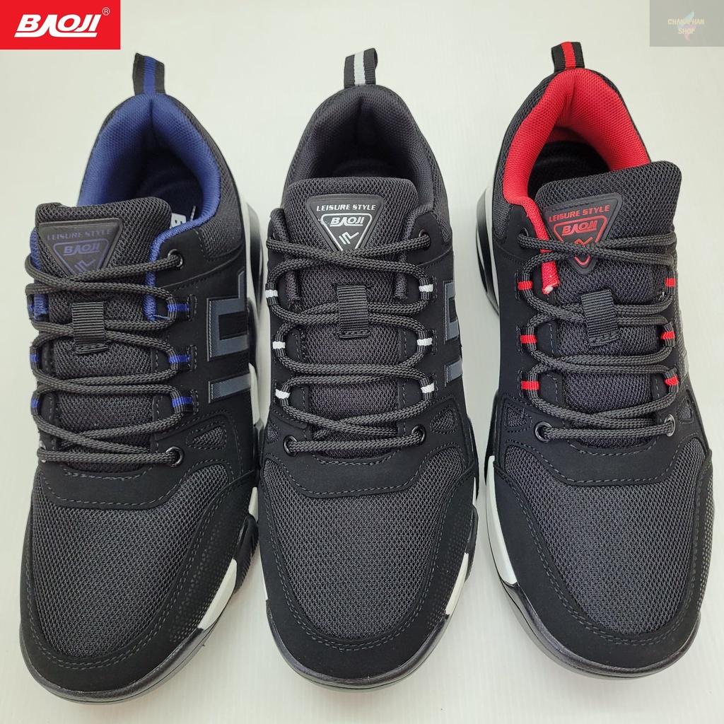 ภาพหน้าปกสินค้าBAOJI 100% รองเท้าผ้าใบชาย รองเท้าวิ่ง รองเท้าออกกำลังกาย รุ่น BJM700 สีดำแดง/สีดำขาว/สีดำกรม SIZE 41-45 จากร้าน sammykongkiettiwong บน Shopee