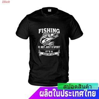 Illicit fishingเสื้อยืดแขนสั้น เสื้อยืดลายเสื้อยืดวินเทจ Fishing Is Not Just A Sport Fishing T-Shirt Cotton100%การตกปลาไ