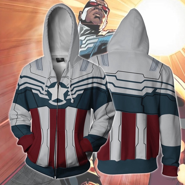 Captain America Zipper Hoodie Superhero Zipper Coat The Avengers Jacket Men s Outerwear