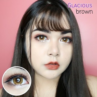 Glacious Brown คล้าย Glamourous Brown Kitty Kawaii Contact Lens Bigeyes คอนแทคเลนส์ ค่าสายตา สายตาสั้น แฟชั่น mini มินิ
