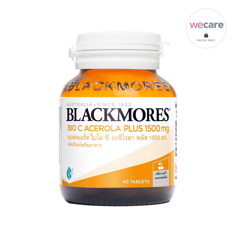 ภาพสินค้าBlackmores Bio C Acerola Plus 1500mg 40 เม็ด แบลคมอร์ส ไบโอ ซี อะซีโรลา พลัส (ผลิตภัณฑ์เสริมอาหาร) จากร้าน wecareshop บน Shopee ภาพที่ 2