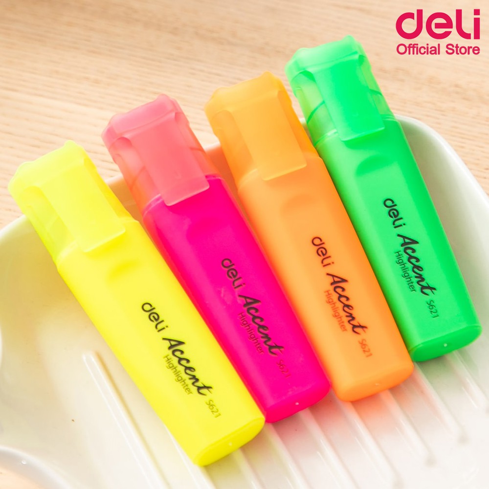 deli-s622-highlighter-ปากกาเน้นข้อความ-หัวตัดขนาด-1-5mm-สีหมึกเรืองแสงสดใส-แพ็ค-4-แท่ง-4-สี-ไฮไลท์-อุปกรณ์เครื่องเขียน