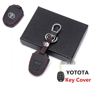 【Ready stock】เคสกุญแจรถยนต์หนังแท้ 2 ปุ่มสําหรับ Toyota Vios / Yaris 2button