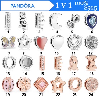 Pandora สร้อยข้อมือ เงินแท้ S925 จี้รูปมงกุฎผีเสื้อ หรูหรา สําหรับผู้หญิง p825