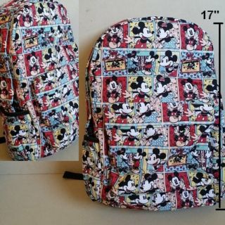 เป้ ผ้า สะพายหลัง ลาย Mickey mouse มิกกี้เม้าส์ ขนาด 13x17x5 นิ้ว