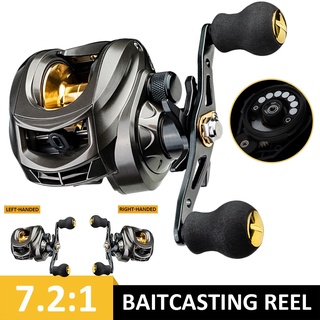 8KG ความต้านทานสูงสุด Ultra Light Fishing Reel เหยื่อตกปลา Reel 7.2: 1 อัตราทดเกียร์โลหะ 12 เกียร์เบรคแม่เหล็ก