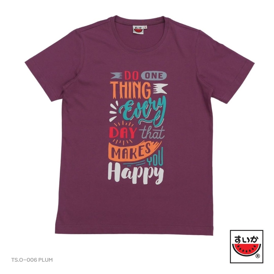 แตงโม-suika-เสื้อแตงโม-positivi-tees-คอกลมพิมพ์ลาย-makes-you-happy-ts-o-006