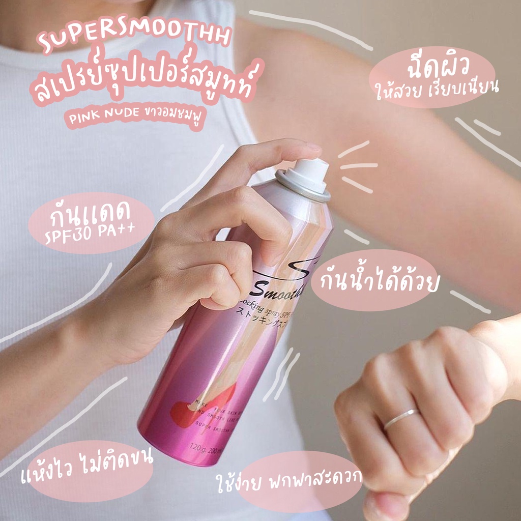 สเปรย์ถุงน่องsupersmoothh-แพ็คเกตใหม่ล่าสุดขนาด200ml