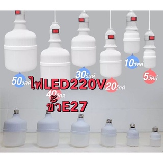 หลอดไฟLED 220V ขั้วE27สว่างตาแตก5W-50w