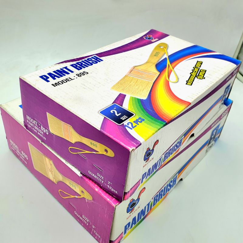 แปรงทาสี ขนสัตว์ สีขาว Mr. cock 2",3" ATBT Shopee Thailand