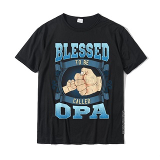 เสื้อยืดวินเทจเสื้อยืด ผ้าฝ้าย พิมพ์ลาย Blessed To Be Called Opa Fathers Day สําหรับผู้ชายS-5XL
