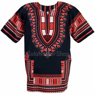 Dashiki African Shirt Cotton Hiphop เสื้อจังโก้ เสื้ออินเดีย เสื้อแอฟริกา เสื้อฮิปฮอป เสื้อโบฮีเมียน ad14r
