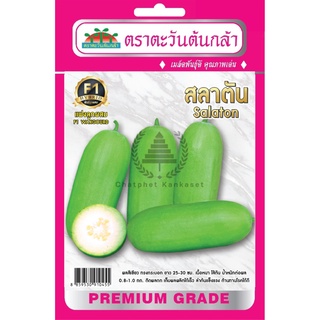 เมล็ดพันธุ์ แฟงไส้ตันลูกผสม สลาตัน 1.5 กรัม/ซอง ตราตะวันต้นกล้า