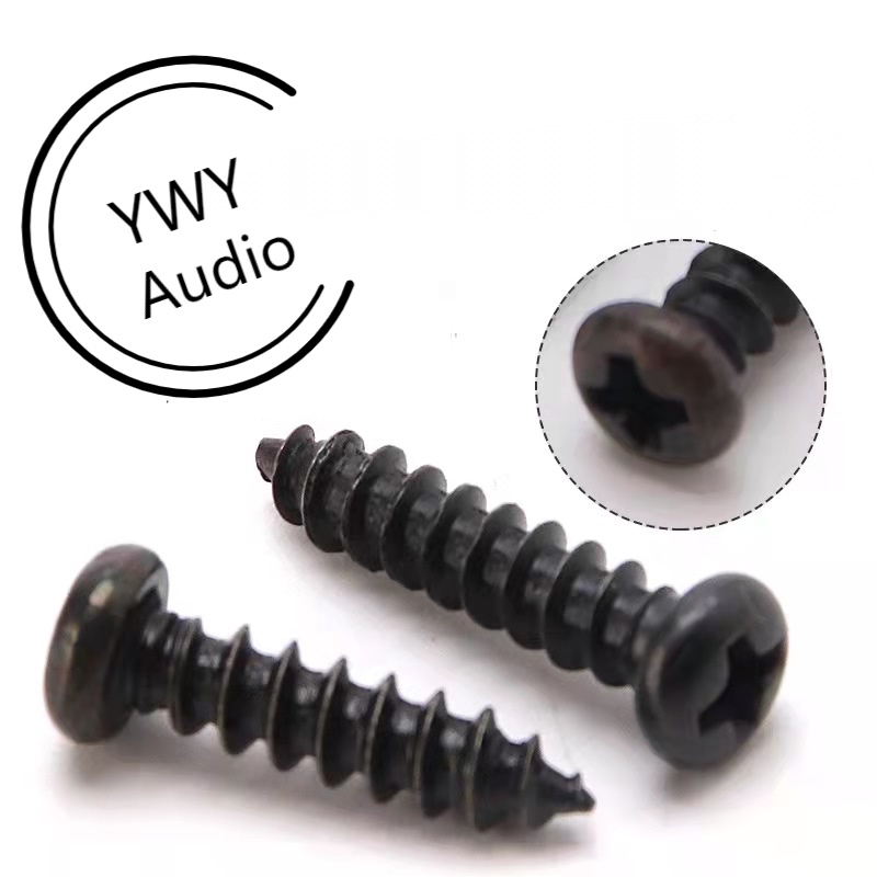 ywy-audio-m312-สีดำหัวกลมสกรูหัวฟิลลิปสกรูลำโพงสกรู-m312-black-round-head-phillips-head-screw-speaker-speaker-screw-b27