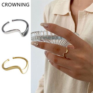 แหวนลายคลื่นรูปแบบบิดเปิดดัชนีนิ้วแหวนแฟนแหวนแหวนคู่แหวน C45