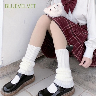 สินค้า BLUEVELVET ถุงเท้าถัก ผ้าขนสัตว์ ยาวระดับเข่า สไตล์โลลิต้า ญี่ปุ่น ให้ความอุ่นในฤดูหนาว ฤดูใบไม้ร่วง สำหรับผู้หญิง