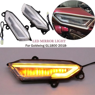 Motorcycle LED Front Side Rearview Mirror Sequential Turn Signal Indicator Lights For Honda Gold Wing GL1800 GL 1800 201