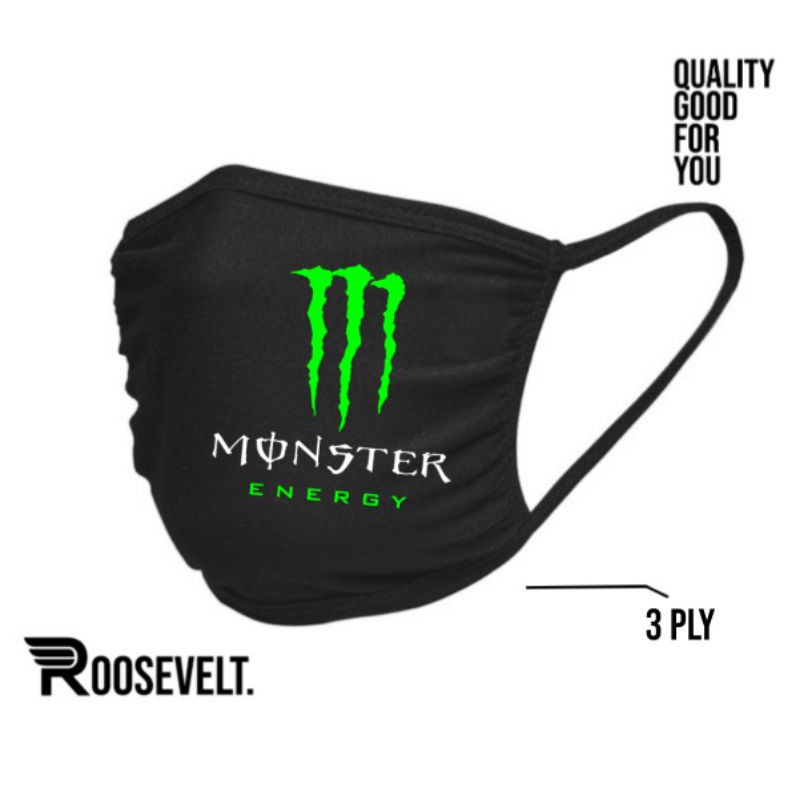 ภาพหน้าปกสินค้าMonster Energy หน้ากากผ้า 3 ชั้น สําหรับขี่รถจักรยานยนต์ จากร้าน abilbrazzer.th บน Shopee