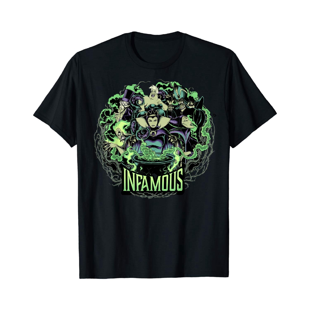 เสื้อยืดผ้าฝ้ายพิมพ์ลายขายดี-เสื้อยืดพิมพ์ลาย-disney-villains-infamous-evil-group