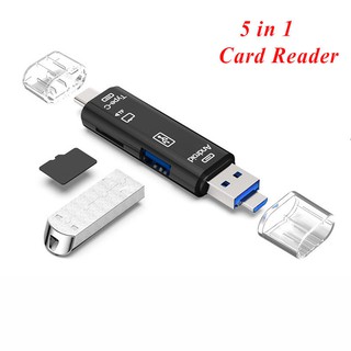 สินค้า Type C / USB / Micro USB SD TF Memory Card Reader OTG Adapter 5 in 1 USB 3.0