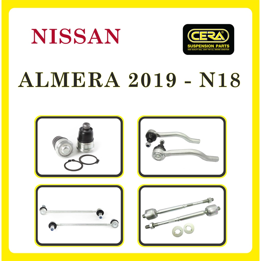 nissan-almera-2019-n18-นิสสัน-อเมร่า-2019-ลูกหมากรถยนต์-ซีร่า-cera-ลูกหมากปีกนก-ลูกหมากคันชัก-ลูกหมากแร็ค-กันโคลง